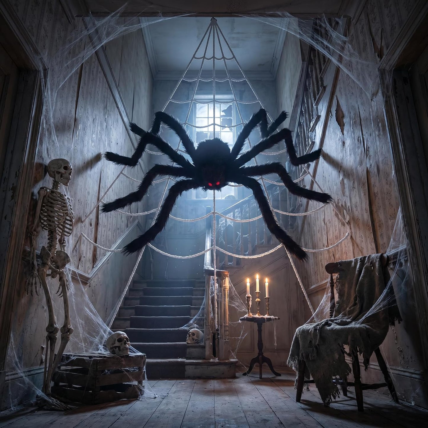 Halloween Decorations Spider Web Outdoor Giant Spider Décor