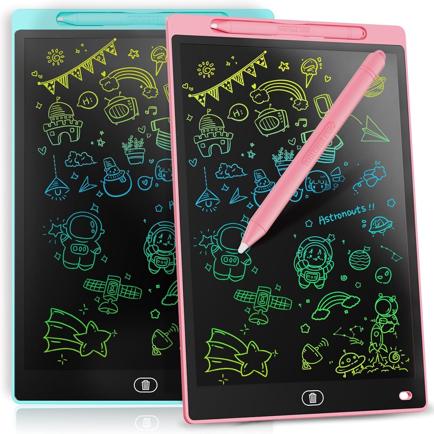 2Pcs LCD Writing Tablet 8.5-Inch Colorful Doodle Board