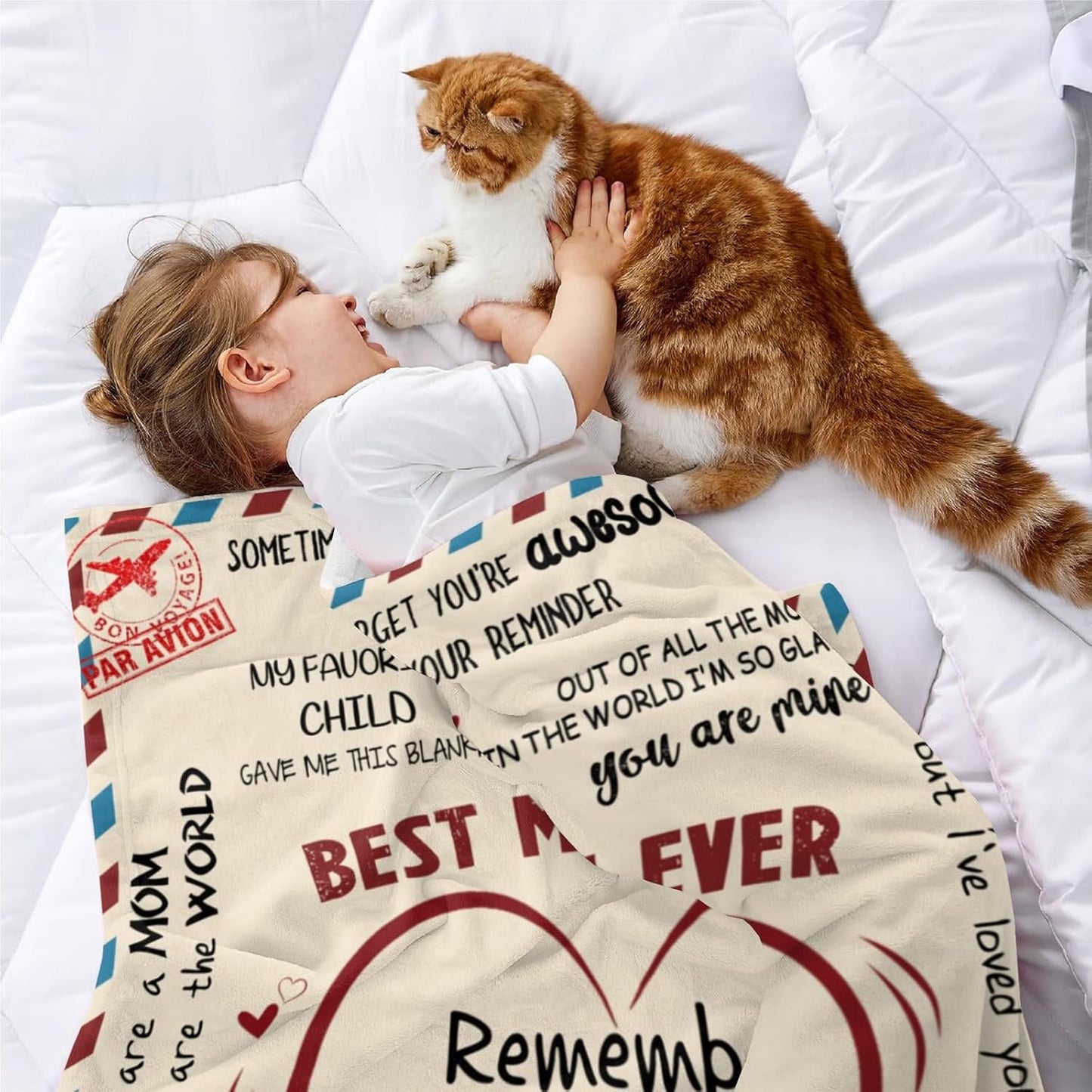 59"x39" Blanket Gifts for Mom I Love You Best Mom from Daughter & Son Ideal Gift