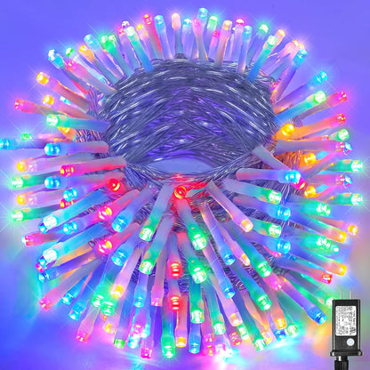 Connectable 100 LED String Lights Indoor Outdoor , 33FT 8 Modes  Waterproof