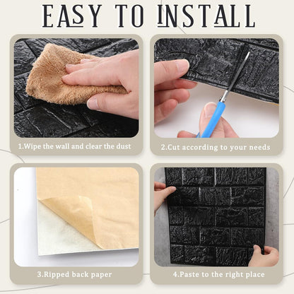 10Pcs 3D Wall Panels Peel and Stick Foam Brick Wallpaper Printable