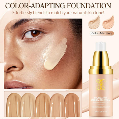 4 in 1 Foundation- Medium Spectrum with SPF 50+, Anti-Aging, Concealer, Sun Protection, Hydrating Color Changing