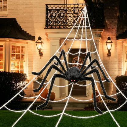 Halloween Decorations Spider Web Outdoor Giant Spider Décor