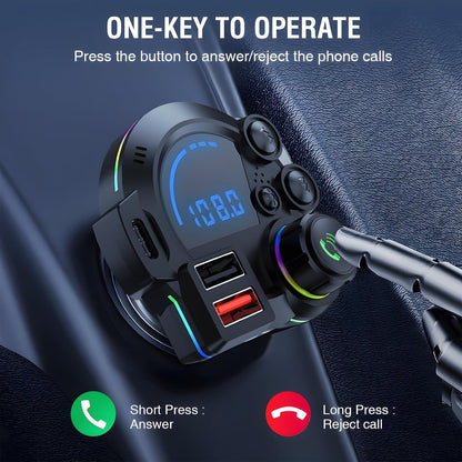 PD 30W Type-C Car Charger with Bluetooth,Car Charger with Bluetooth for Superior Audio and Hands Free Calling