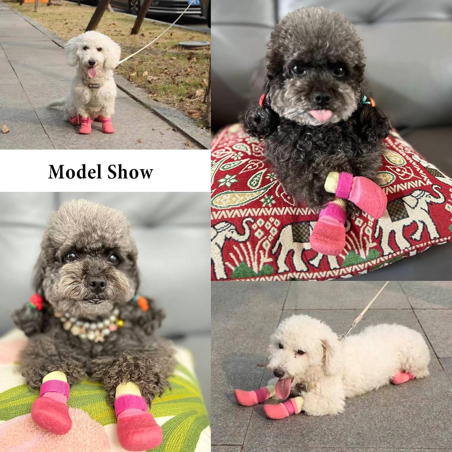 4PCS Dog Shoes Hot Pavement Summer with Soft Anti-Slip Rubber Sole