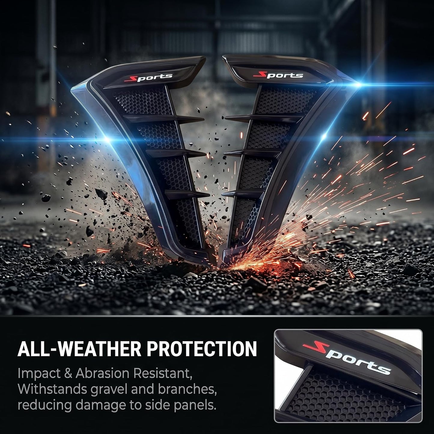 2PCS Car Fender Vents, Sporty Body Kit for Cars, TPU Scratch-Resistant Impact-Resistant