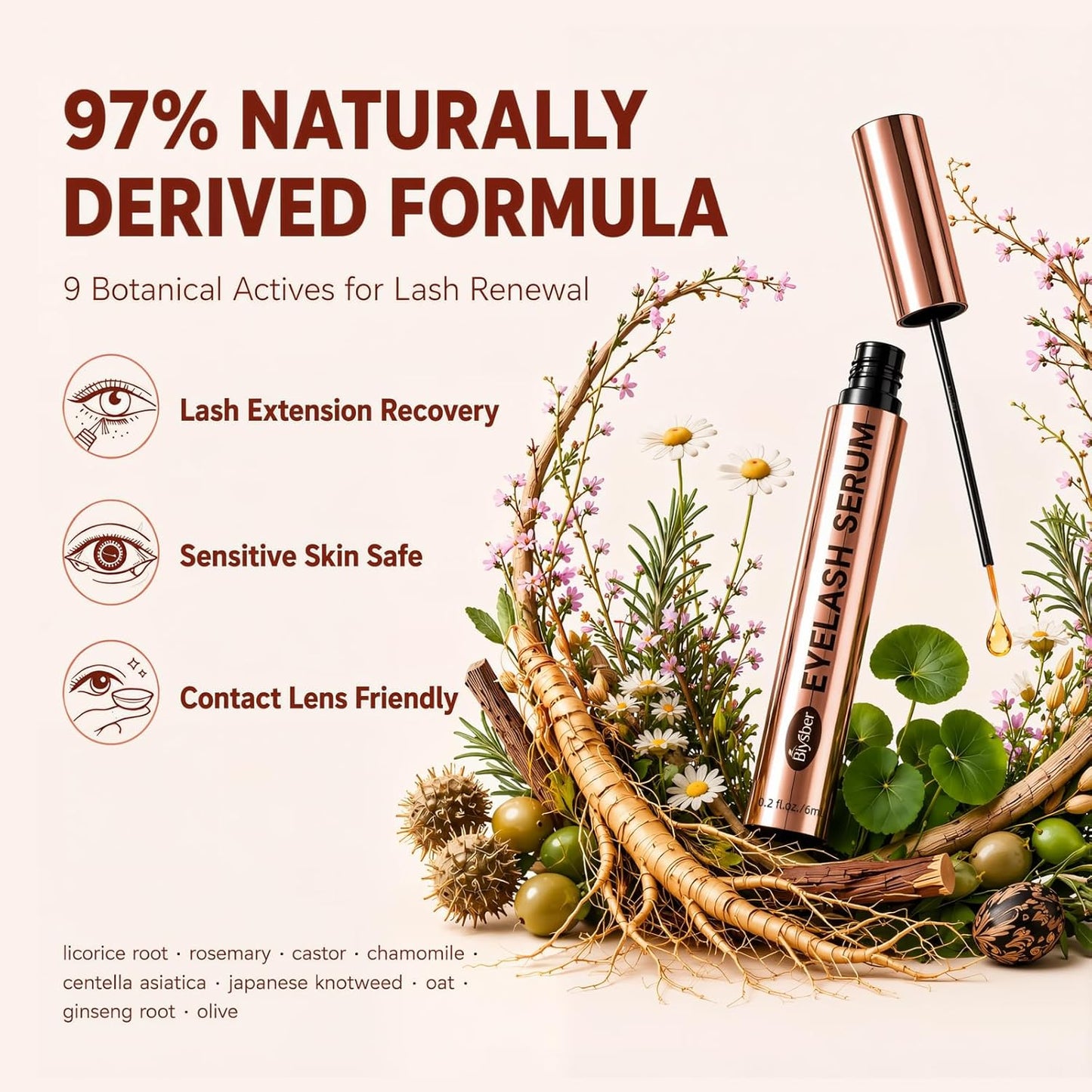2PCS Premium Eyelash & Eyebrow Growth Serum, 5ML - Irritation-Free