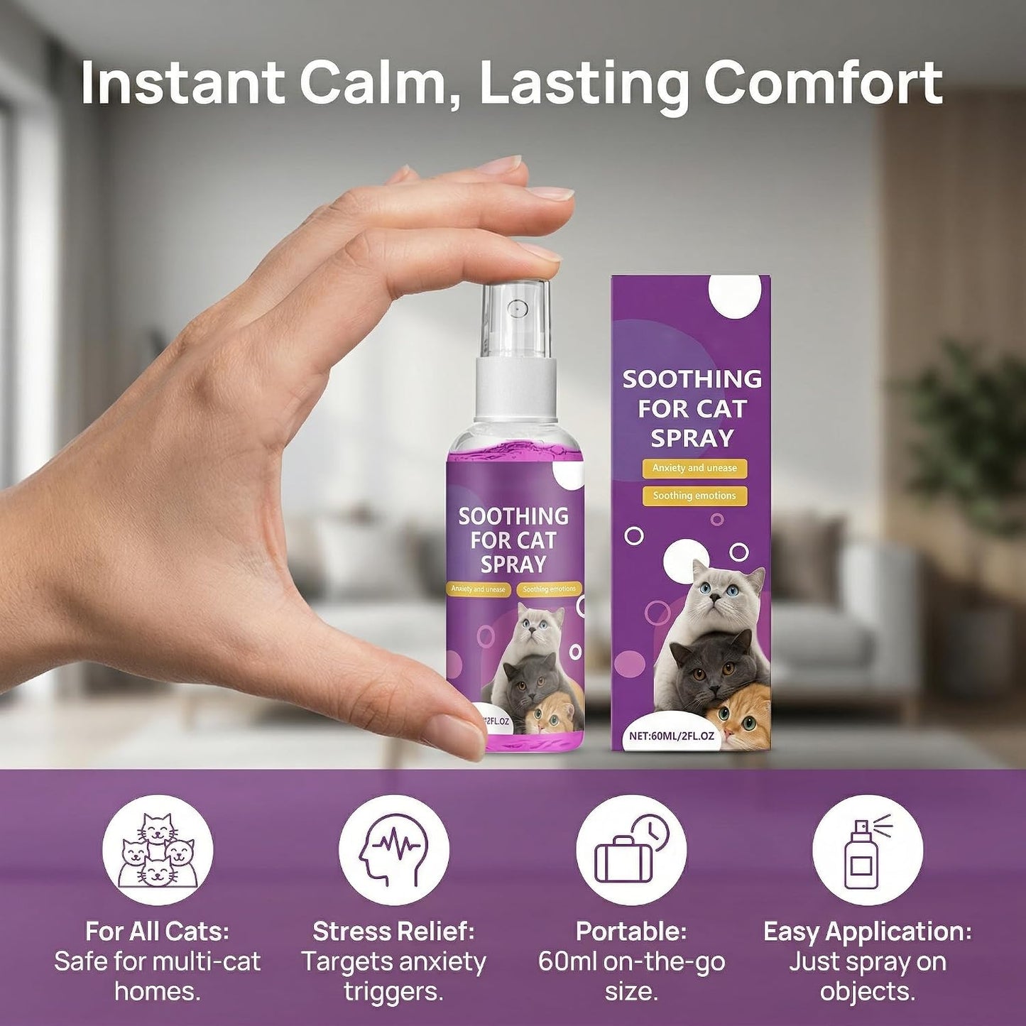 Natural Pet Deterrent Spray, Pet Deterrent for Furniture Protection, Pee Spraying