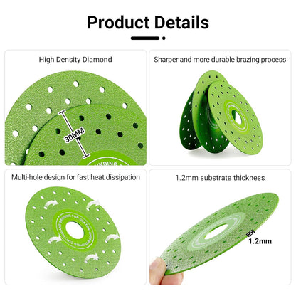 4.5 Inch Ultra Thin 0.05" Diamond Grinding Disc, Double Sided Low Resistance Saw Blade 115mm 22.23mm