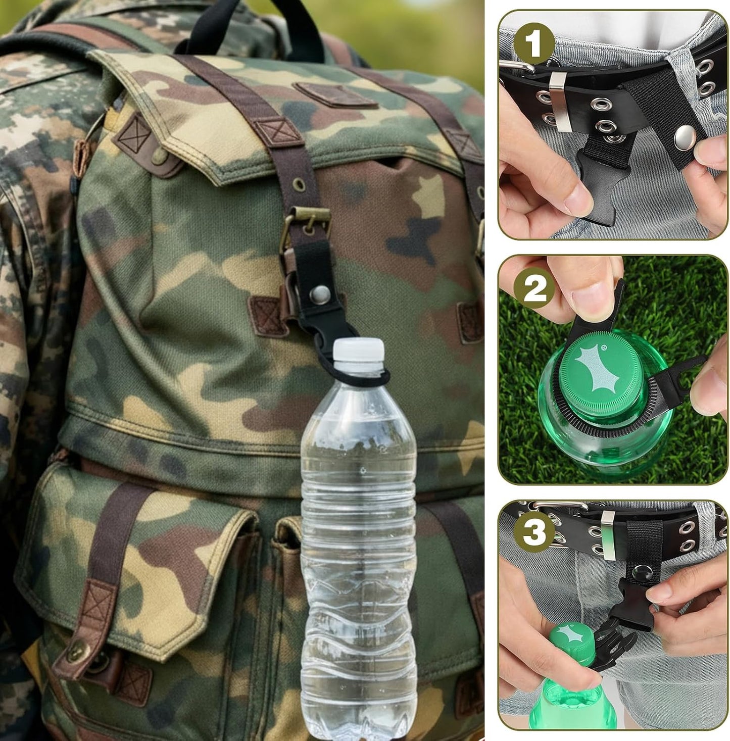 4pcs Hanging Bottle Buckle Clip Carabiner Drink Holder Camping Accessory