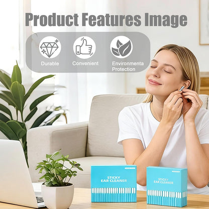48PCS Sticky Ear Cleaning Stick, Reusable Earwax Removal Adhesive Swabs