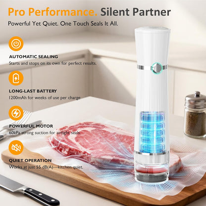 Handheld Vacuum Sealer for 10X Preservation & Fresh, Powerful 80Kpa