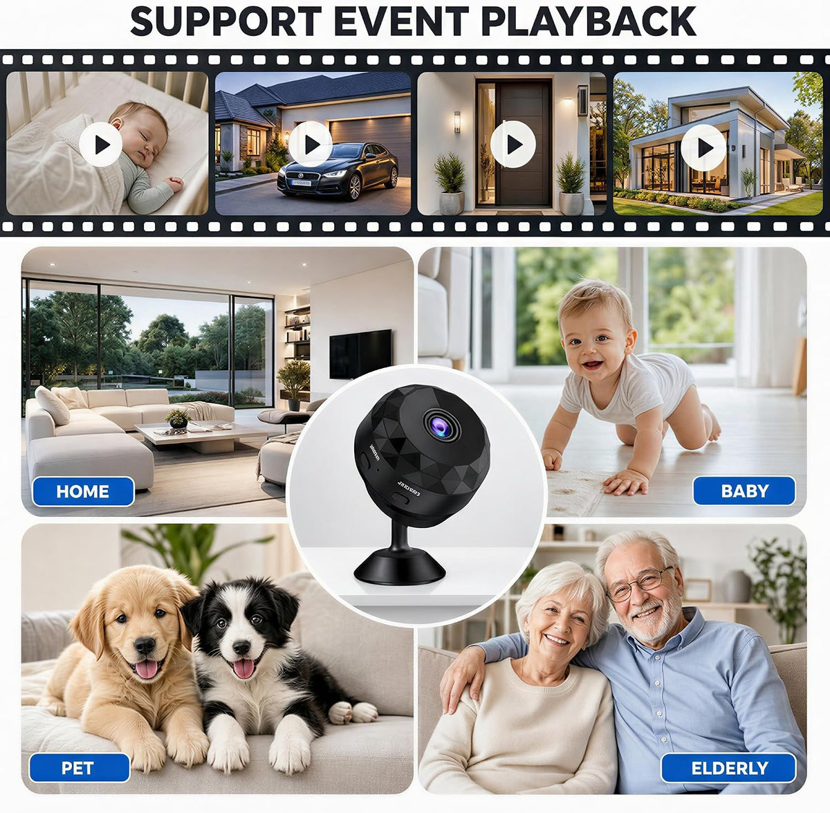 Mini Magnetic WiFi Security Camera 1080P HD with Night Vision & Motion Detection