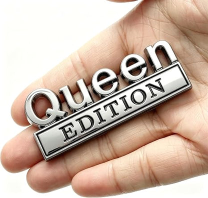 3D Metal Queen Edition Car Emblem Sticker