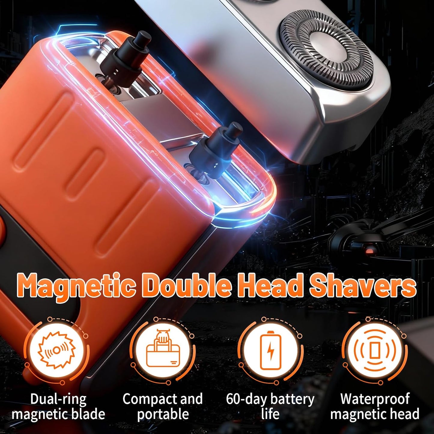 Mini Electric Shaver, Dual Head Waterproof Rechargeable Razor Mini Wet Dry Shaving Razor