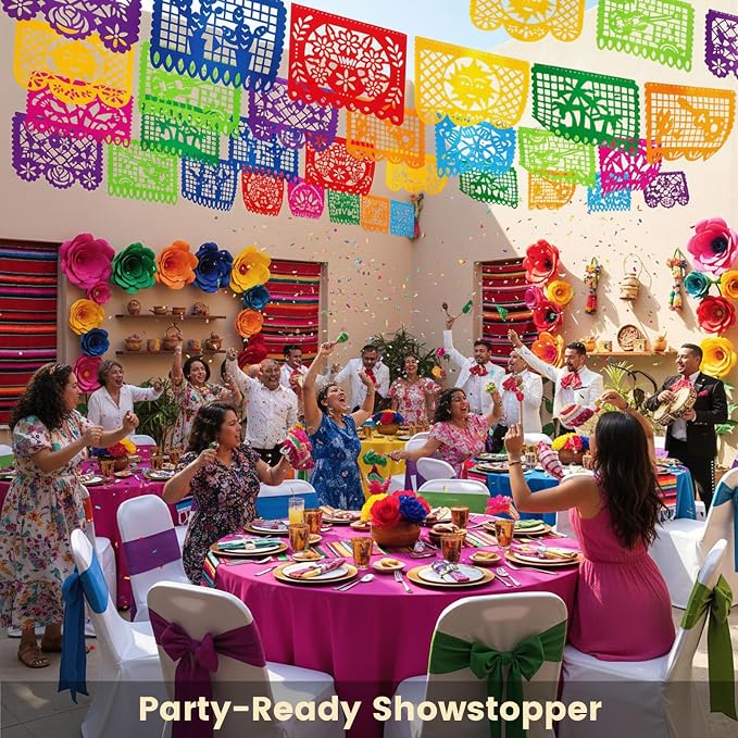 50Pcs Mexican Papel Picado Banner Dia De Los Muertos Altar Ofrenda