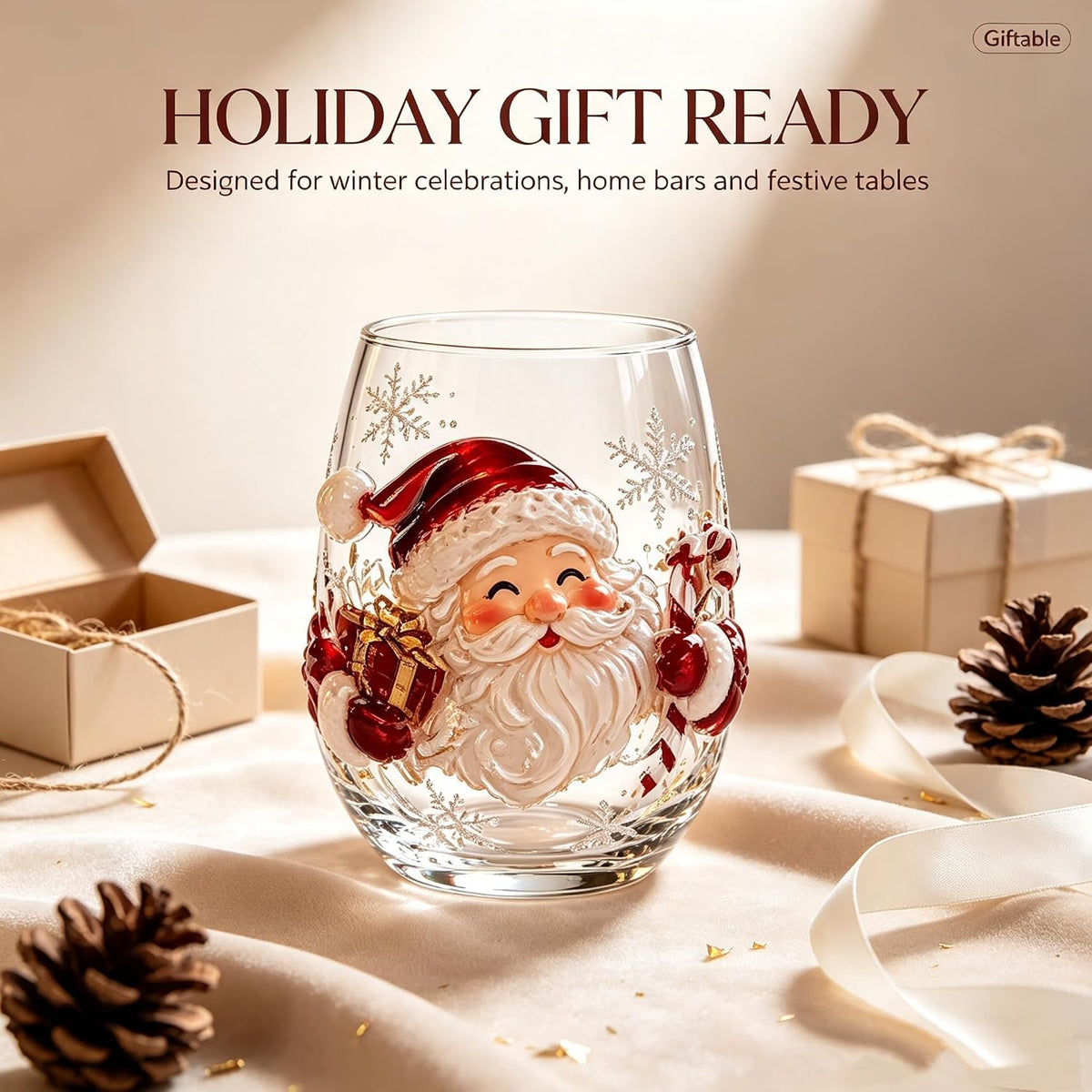 Magical Christmas 3D Santa Glass Cup Collection