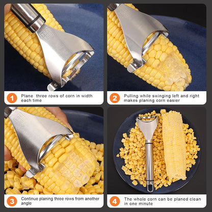 2 PCS Corn Peeler, Stainless Steel Corn Stripper Tool