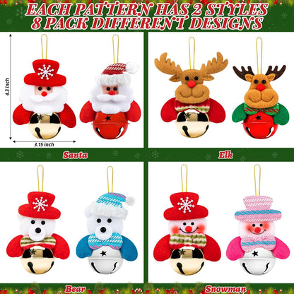 Christmas Tree Plush Ornaments Santa Snowman Bear Decorations Xmas Tree