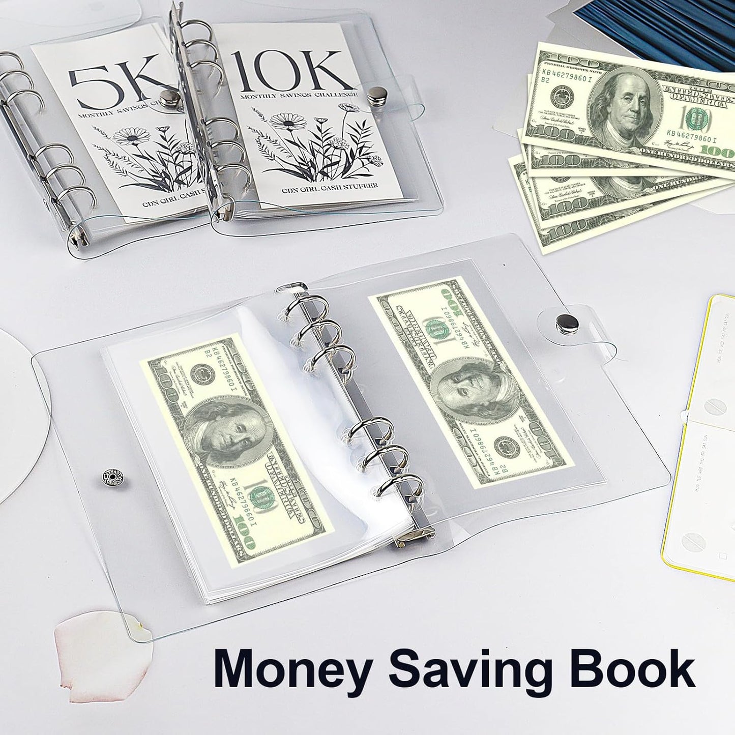 12-Month Money Savings Challenges Book with Envelopes, Money Saving Binder, Money Binder for Cash Saving