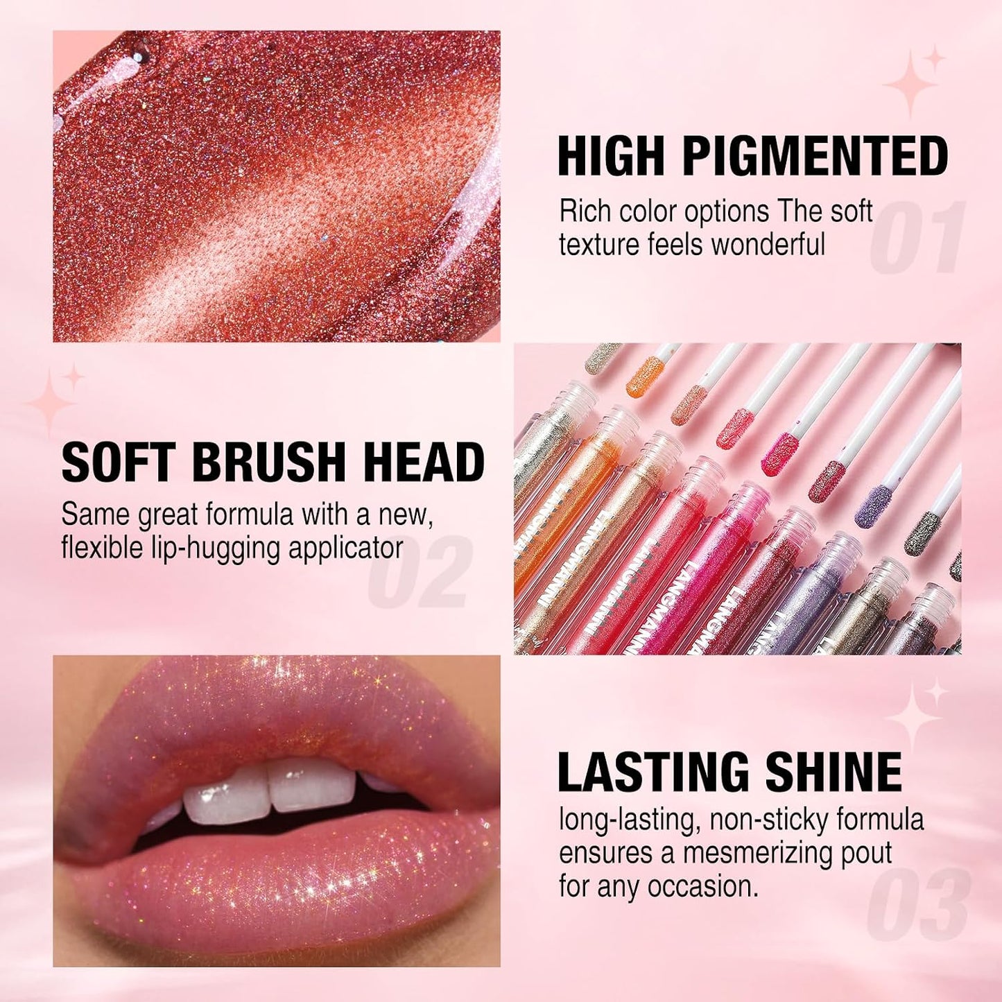 10 PCS Liquid Glitter Eyeshadow Set, Multichrome Glitter Shimmer Eye Looks