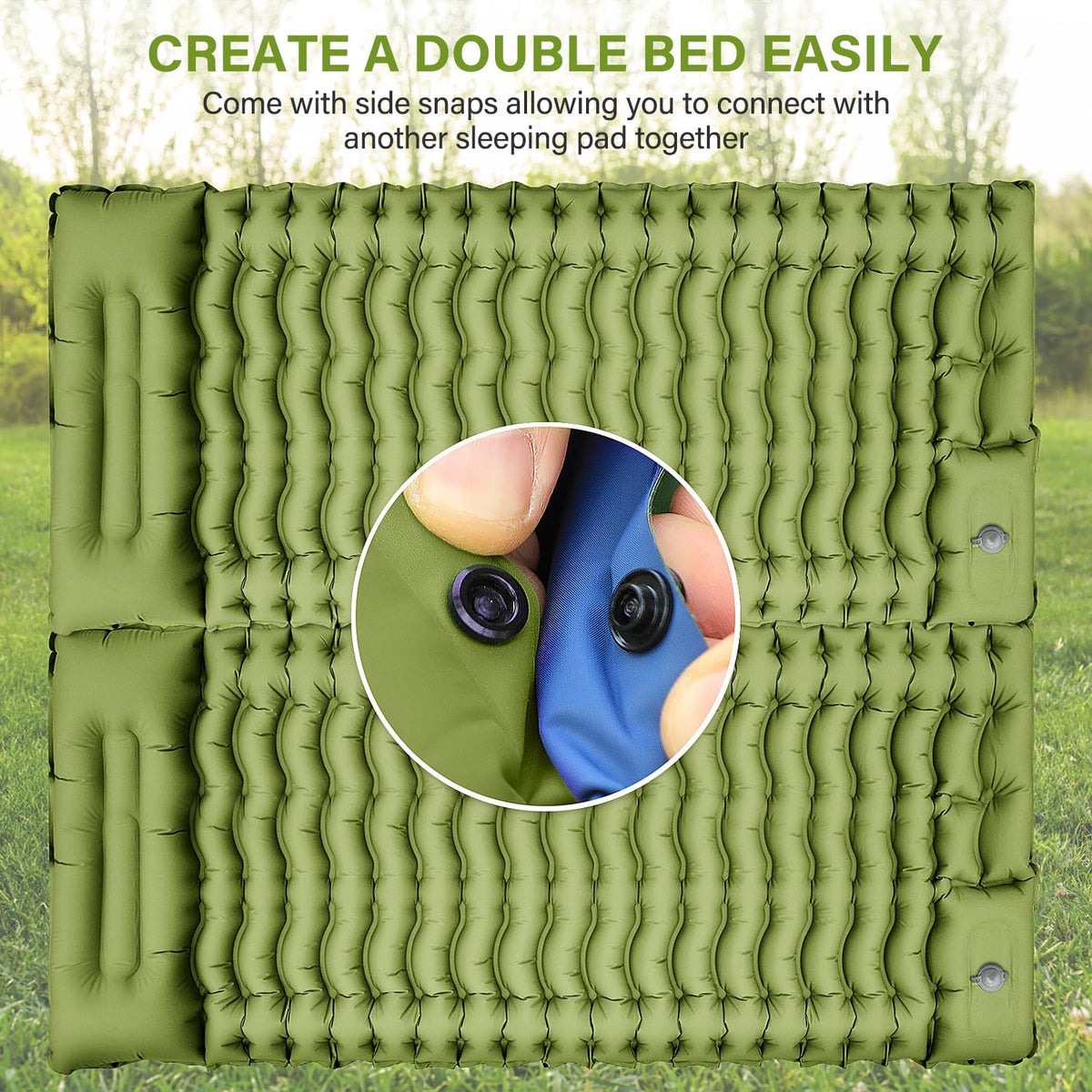 Camping Sleeping Pad, Ultralight Camping Mat with Pillow