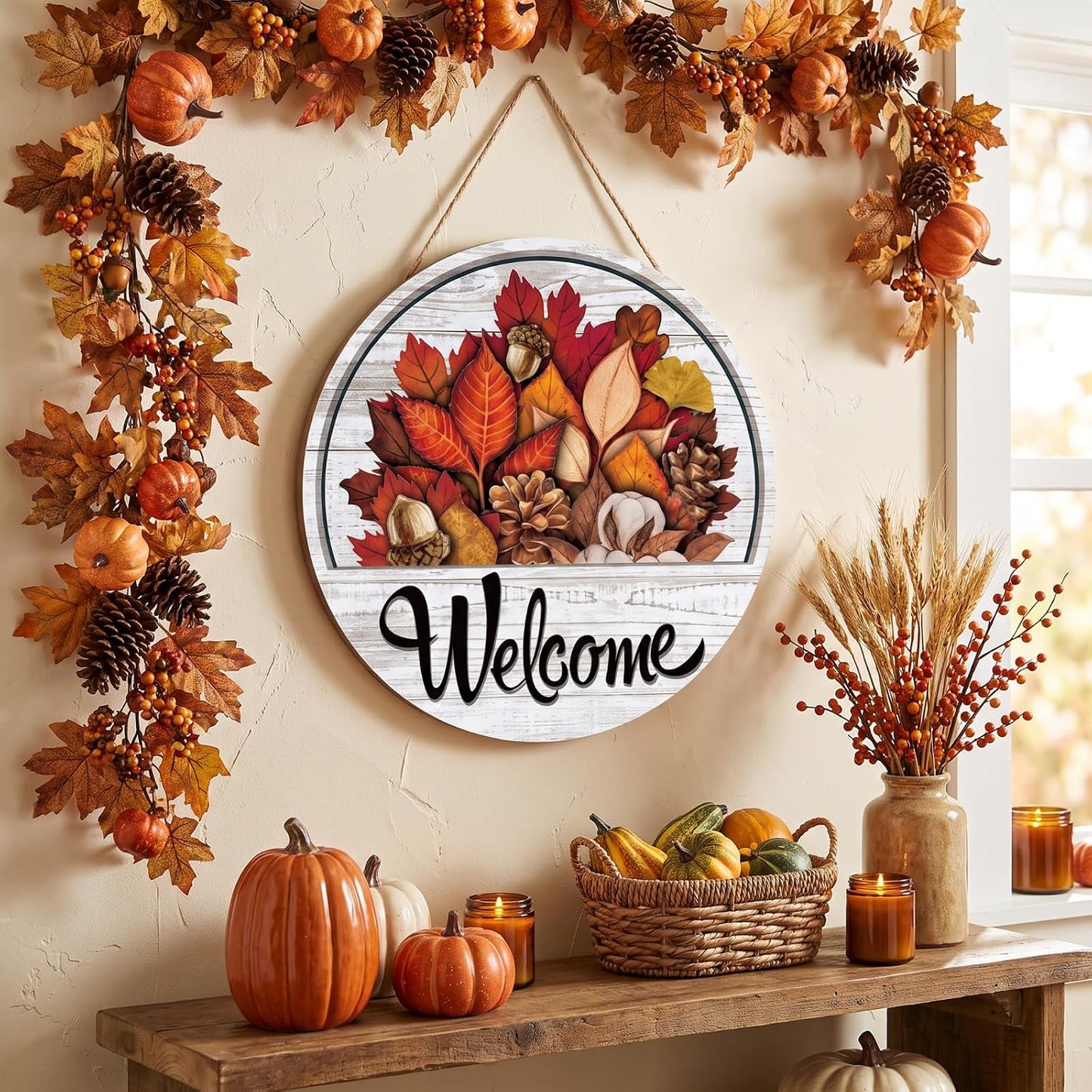 Fall Interchangeable Welcome Door Sign