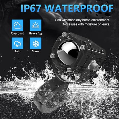 A Pair 60W LED Spotlights Fog Lights 4 Modes 12V, Super Bright 6000LM Fog Light Driving Signal Lights