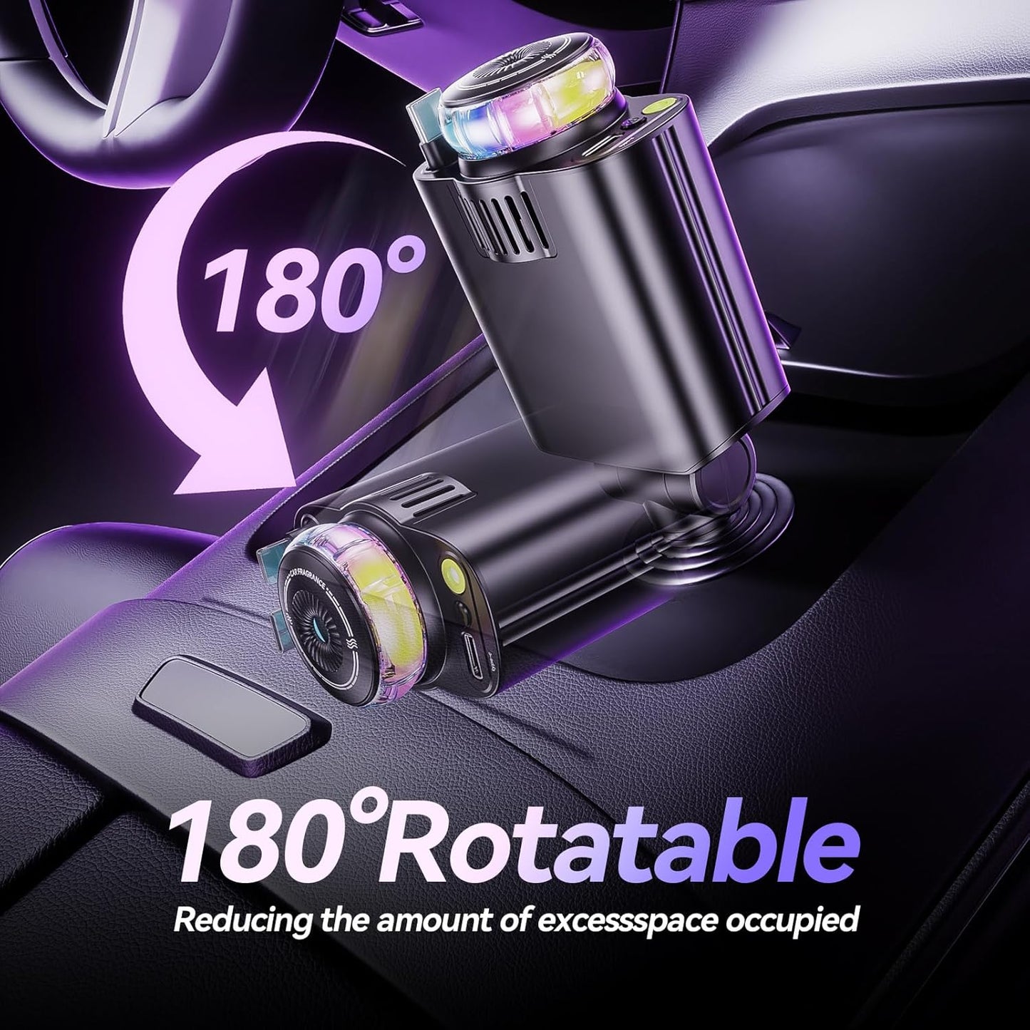 Newly Upgraded Retractable Car Charger with Aromatherapy and Starlight, 5 in 1 USB C Car Charger Adapter