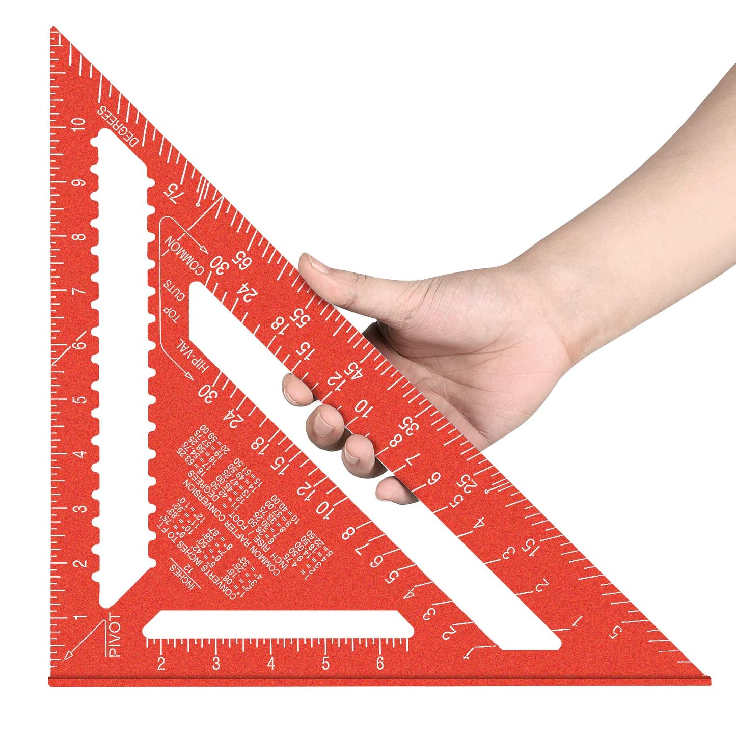 Aluminum 12-inch Rafter Square Professional Carpenter Measuring Layout Tool