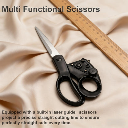 Professional Laser Guided Scissors for Fabric & Paper – Heavy Duty Laser Guide Cutting Tool