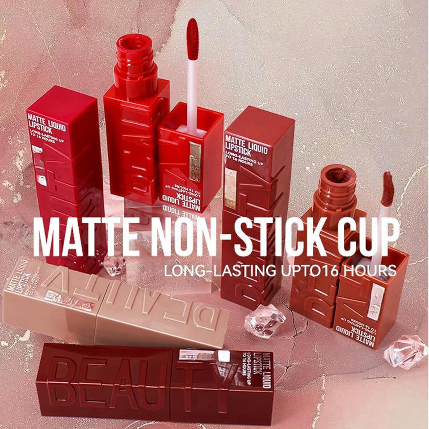 6Pcs/set Matte Lipstick, Long Lasting, Waterproof, Smudge Proof, Velvet Lip Tint