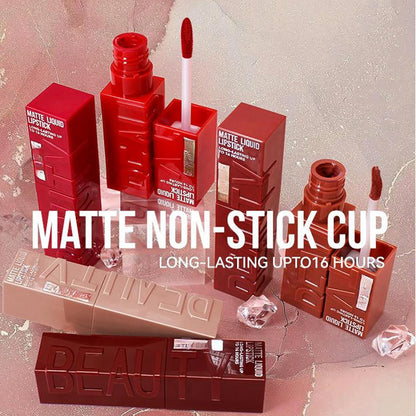 6Pcs/set Matte Lipstick, Long Lasting, Waterproof, Smudge Proof, Velvet Lip Tint