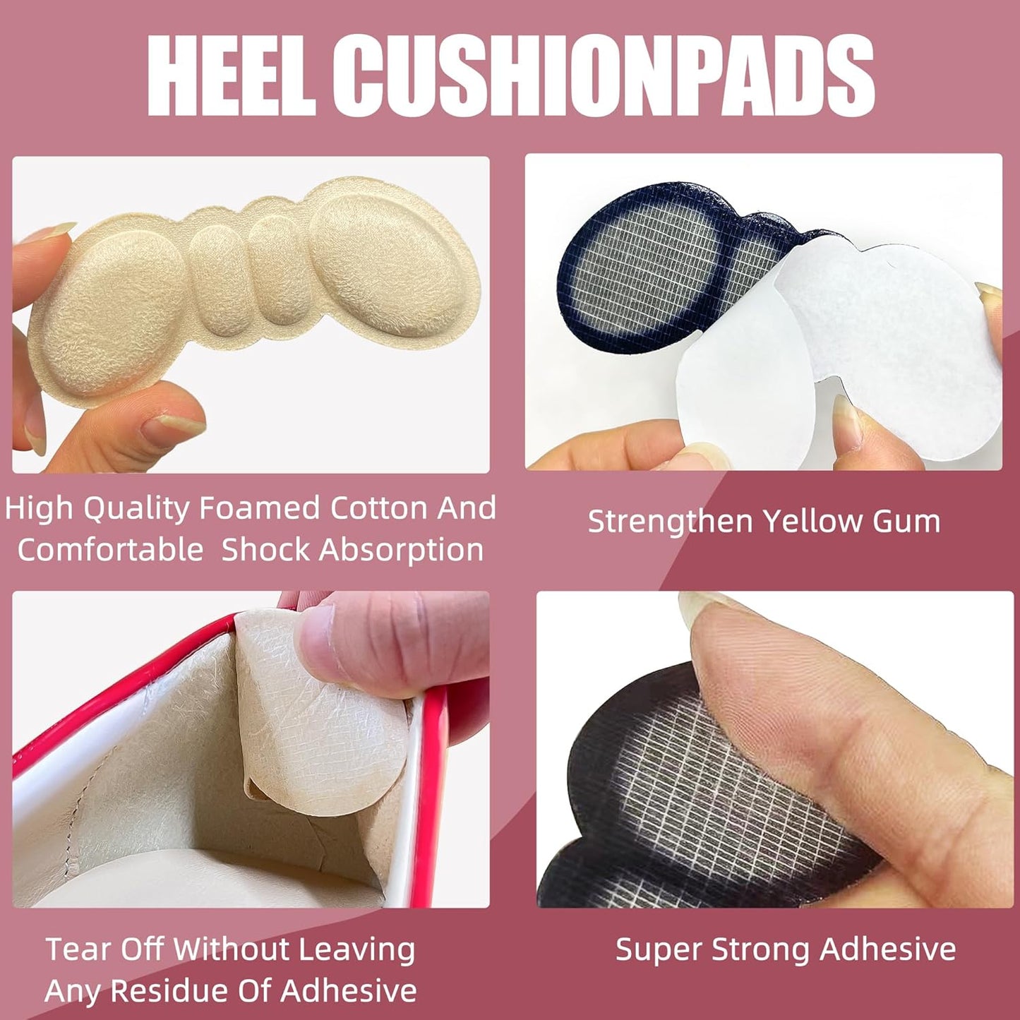10 PCS Non-Slip Heel Pads - Heel Inserts Shoe Heel Blister Prevention Pads