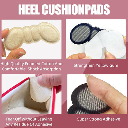 10 PCS Non-Slip Heel Pads - Heel Inserts Shoe Heel Blister Prevention Pads