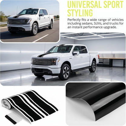 Universal PVC Racing Hood Stripe Vinyl Decals