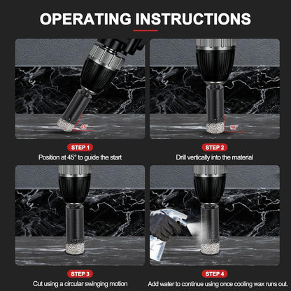 6Pcs 6-16mm Dry Diamond Core Drill Bit Set,Diamond Tile Hole Saw Kit with Hex Shank