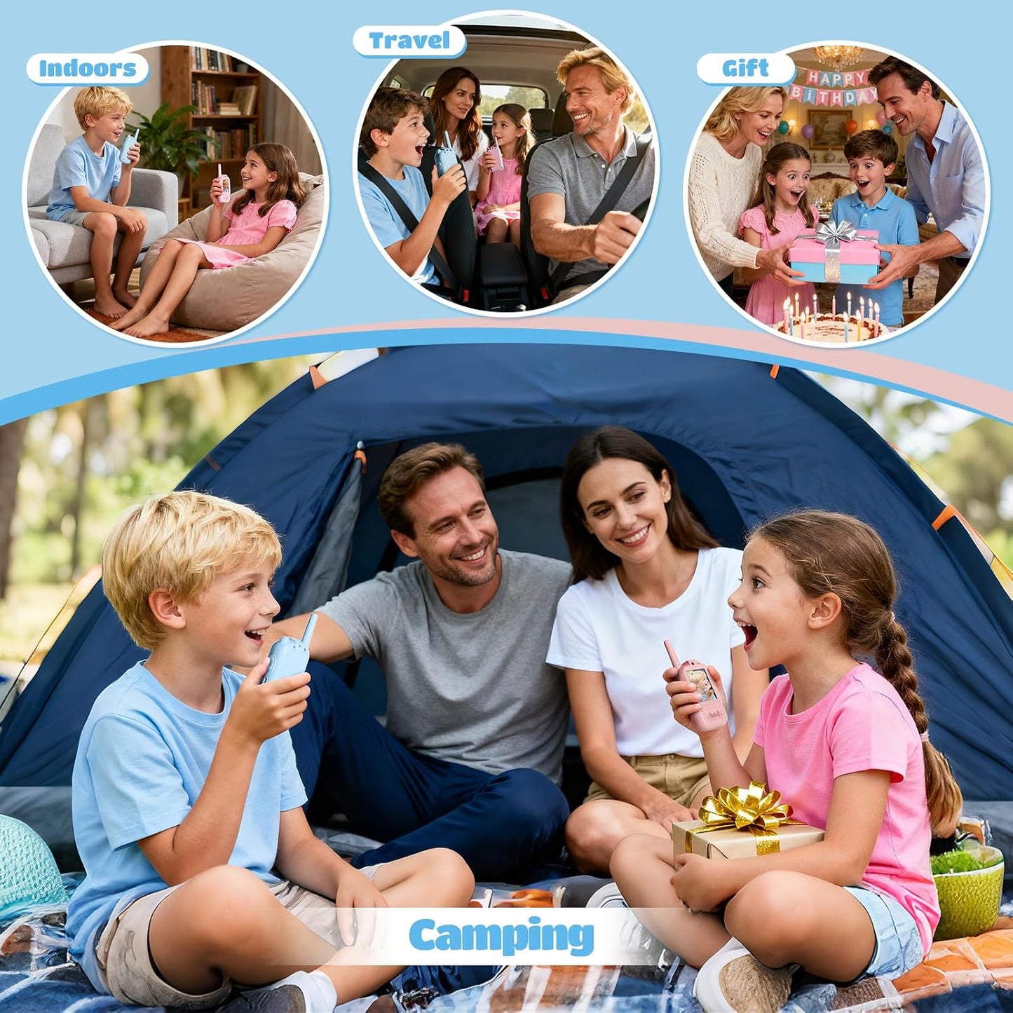 2Pack Video Walkie Talkies for Kids, Kids Walkie Talkies Video Chat / Video Calling