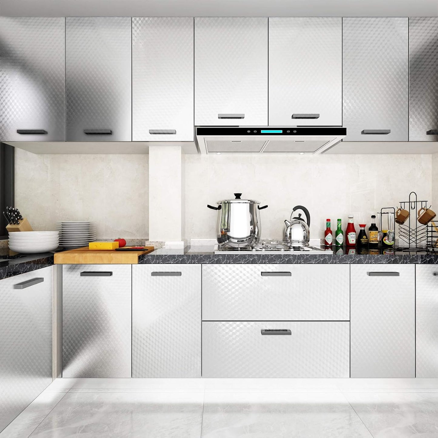 Peel and Stick Wallpaper, Waterproof Contact Paper for Kitchen Countertops Cabinets,  Easy Clean