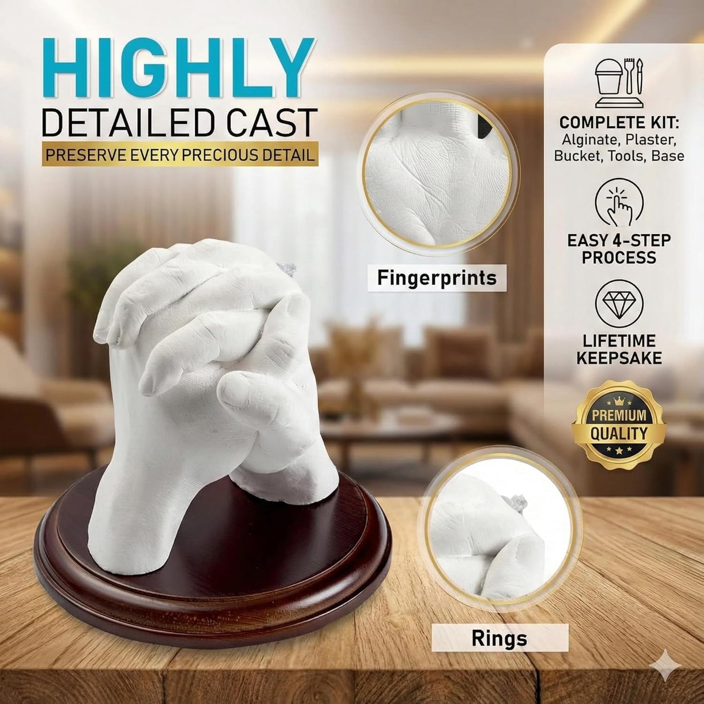 Hand Casting Kit – Hand Casting Kit for Couples or Family | Keepsake Sculpture Wedding Kids