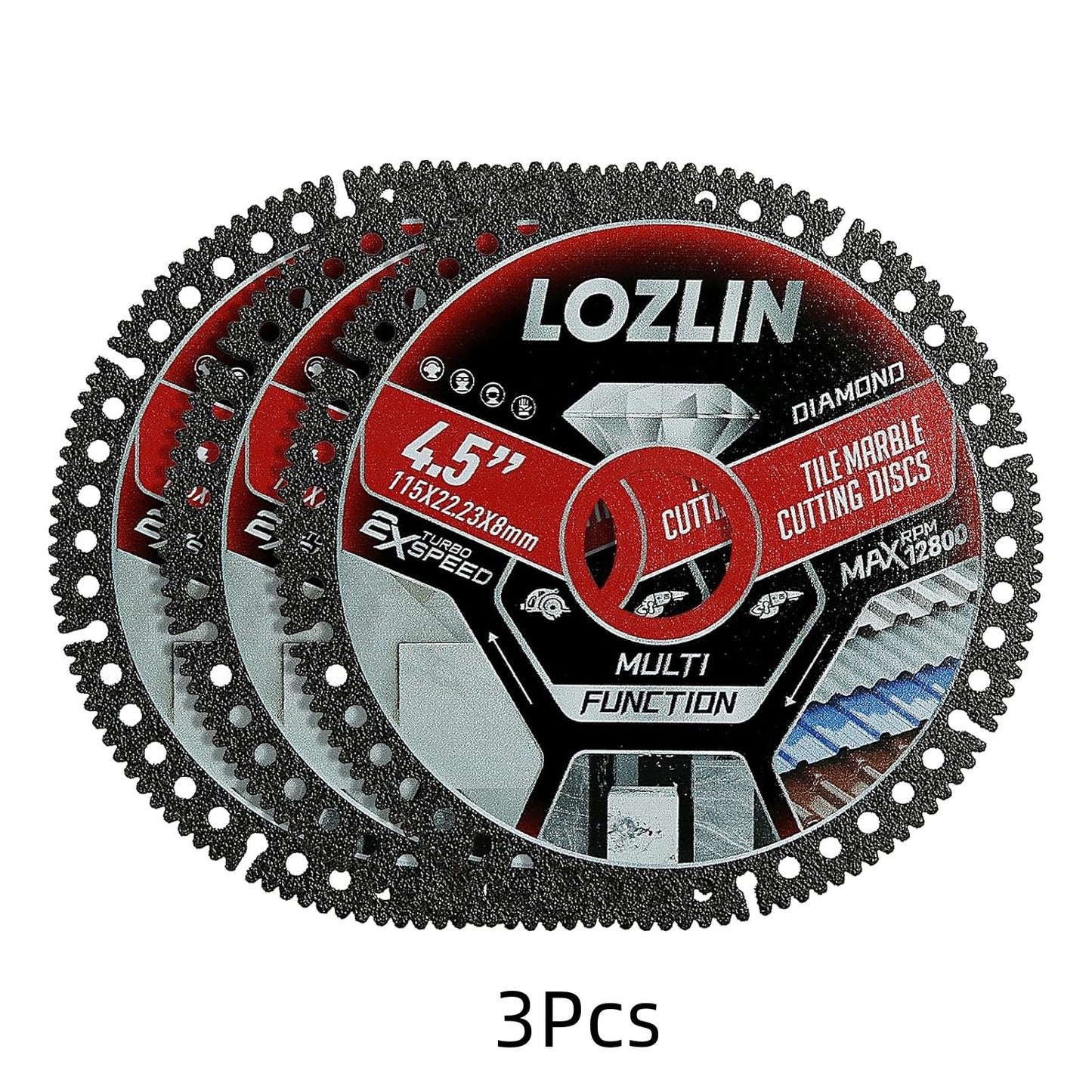 3PCS Diamond Blades 4.5" Diamond Blade for Tile Cutting - No Chipping Ultra-Thin Dry Cut Blade