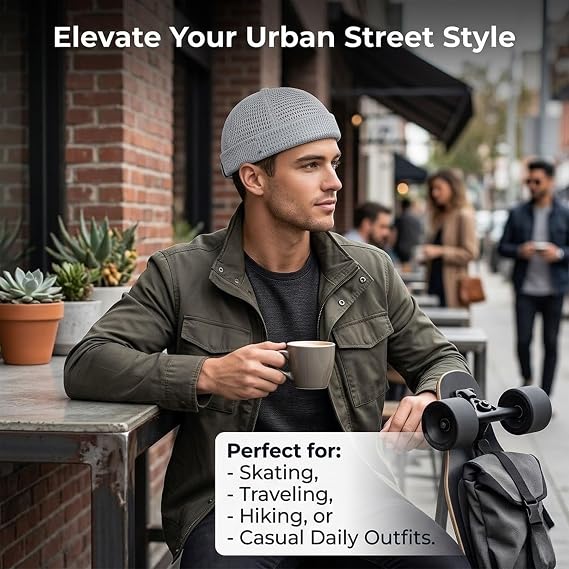 Men's 3-Pack Feather-Soft Blended Yarns Mesh Netting Beanies