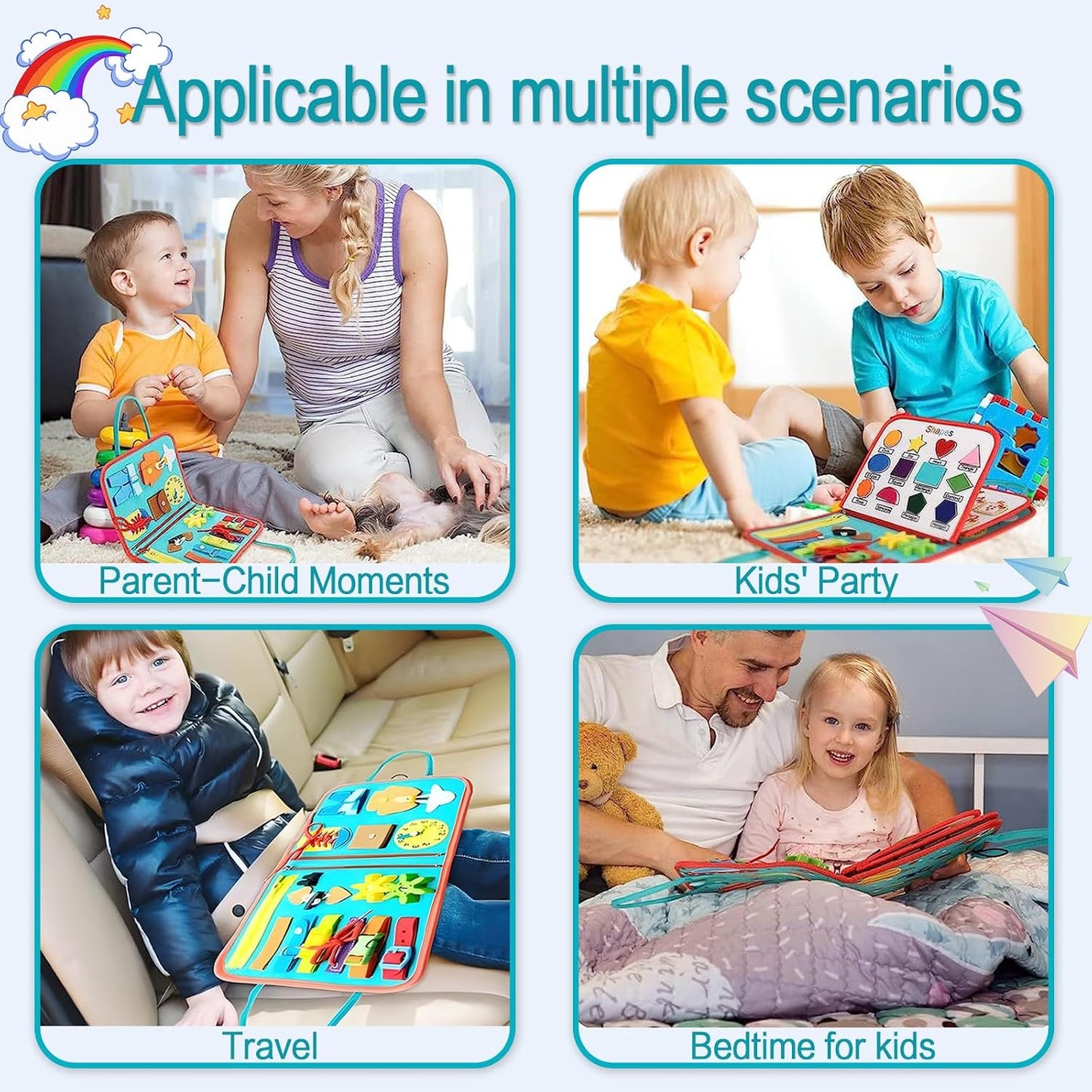 Busy Board for Toddlers 1-3 Sensory for 1+ Year Old Boys Montessori Learning Activity