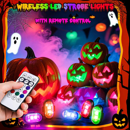 4PCS Wireless LED Strobe Lights with Remote Control