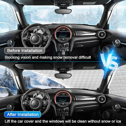Car Windshield Protector Cover, Waterproof for Snow Ice Frost Dust Rain