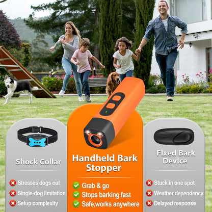 Dog Bark Deterrent Devices, Rechargeable Anti Barking Device for Dogs, 3 Modes & LED Light