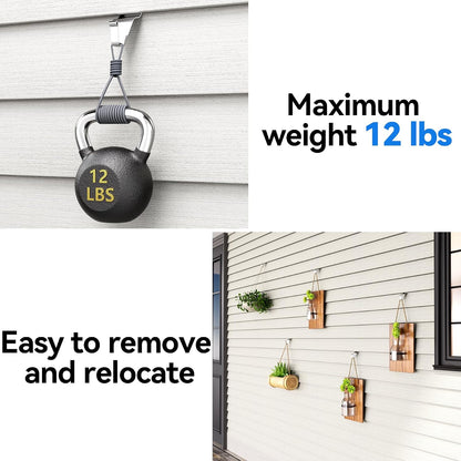 10 Pack Vinyl Siding Hooks Hanger,No Hole Siding Hanging Hanger,Heavy-Duty Stainless Steel