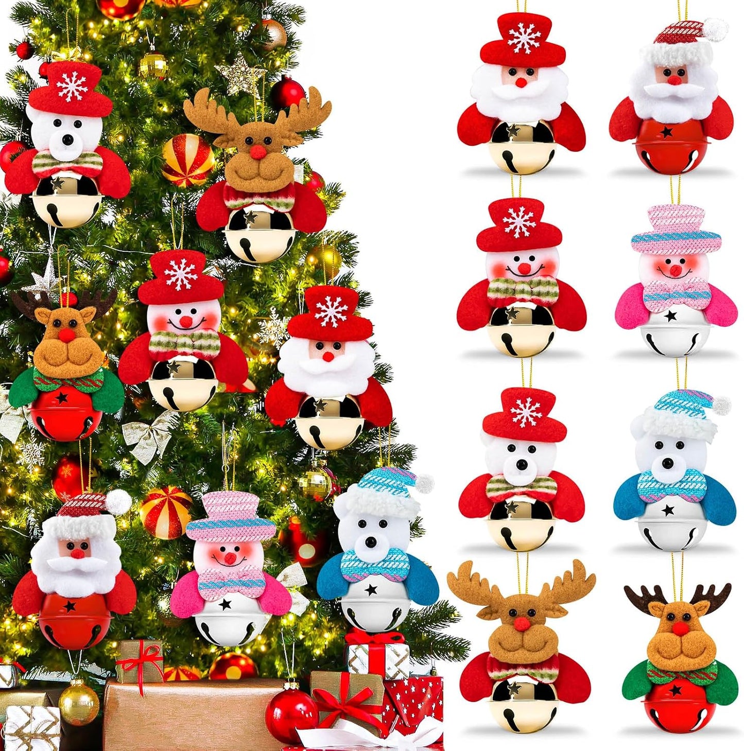 Christmas Tree Plush Ornaments Santa Snowman Bear Decorations Xmas Tree