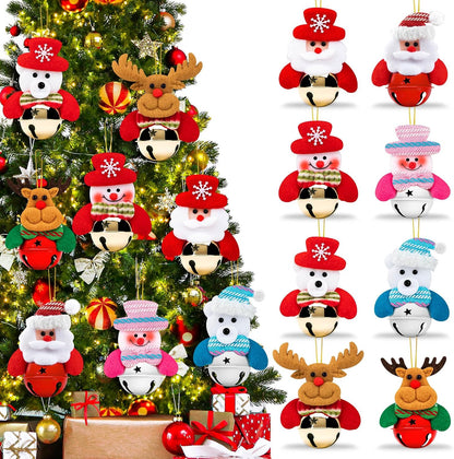 Christmas Tree Plush Ornaments Santa Snowman Bear Decorations Xmas Tree