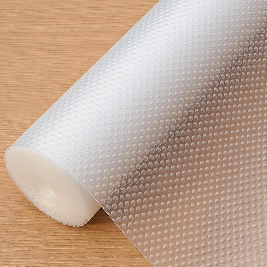 Shelf Liner, Adhesive-Free EVA Cabinet/Fridge Liner (Clear Polka-Dot Style)